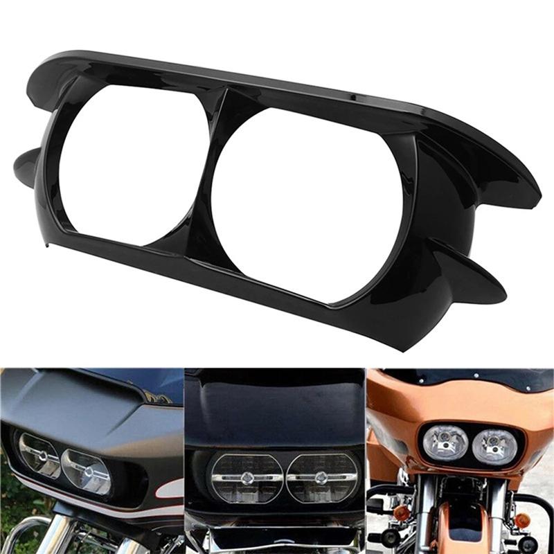 A28G-For Road Glide Ultra FLTRU CVO FLTRUSE FLTRX Special FLTRXS FLTRXSE Motorcycle Headlight Cover Fairing Dual Bezel