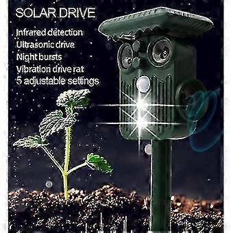 Ultrasonic Solar Deer Repeller - 5 Adjustable Modes - Get Rid Of Deer In 48 Hours Tw