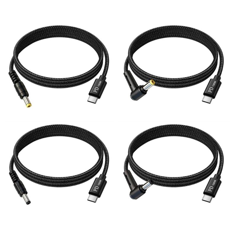 Type C To DC5521 Charging Cable 5.5x2.1mm 5.5x2.5mm Straight Angled Design Adapter Cord Flexible Power Supply