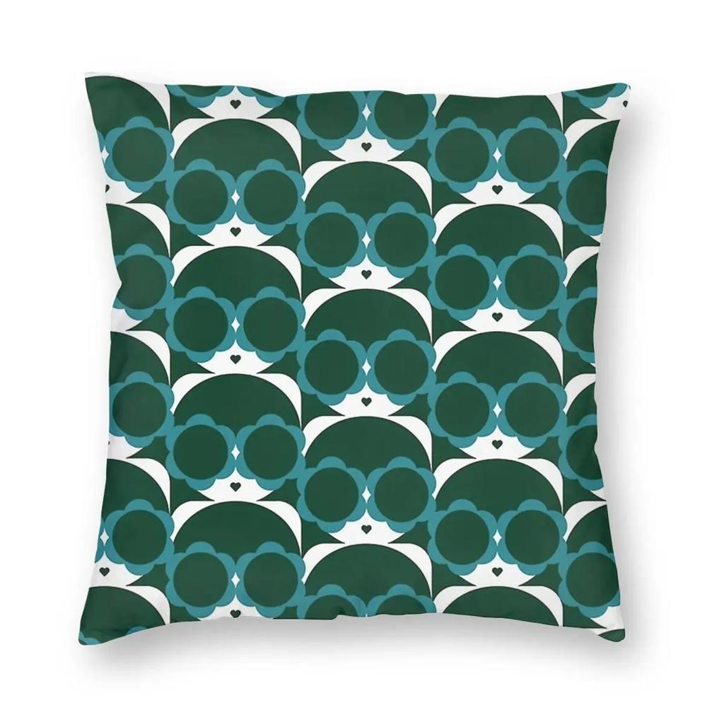 Orla Kiely Fiori Federa Vintage Stampata Poliestere Copricuscino Decor Cuscino da Lancio Coprifedera Casa Quadrato