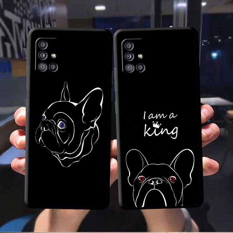 French Bulldog Black White Case For Samsung Galaxy A52 A12 A53 A32 4G A13 A51 A21s A71 A22 A33 A72 A31 A03s Phone Cover
