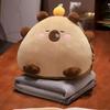 Stuffed Capybara Cartoon Hand Warmer Air Conditioning Blanket Office Backrest  Sofa Bed