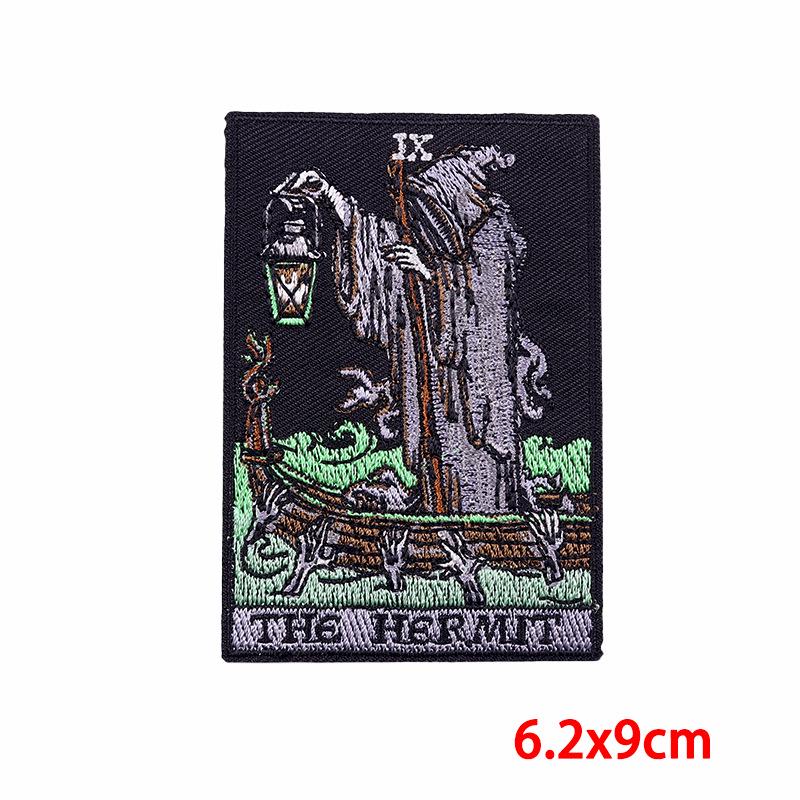 Punk Tarotkarte Stickaufnäher - DIY Jeansjacke Totenkopf Design