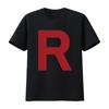 Team Rocket Inspiriertes T-Shirt Kostüm Erwachsenen Halloween Für Männer Schwarz Klein Vintage Gewaschenes Oberteil Für Den Alltag Weich Bequem