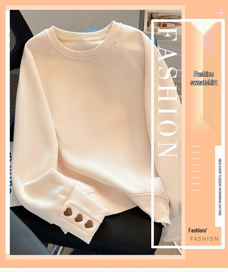 Layered Pure Cotton Women's Slim Sweatshirt - Trendy, Versatile Spring & Autumn 2025.