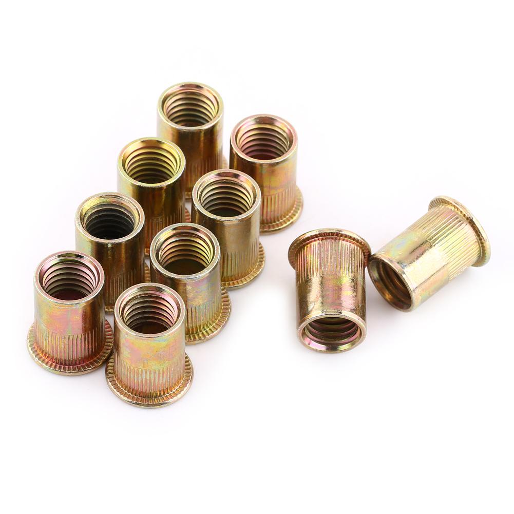 

M3M12 Carbon Steel Flat Threaded Rivet Nut Flange Rivnut Nutsert Fastener(M12x20pcs)