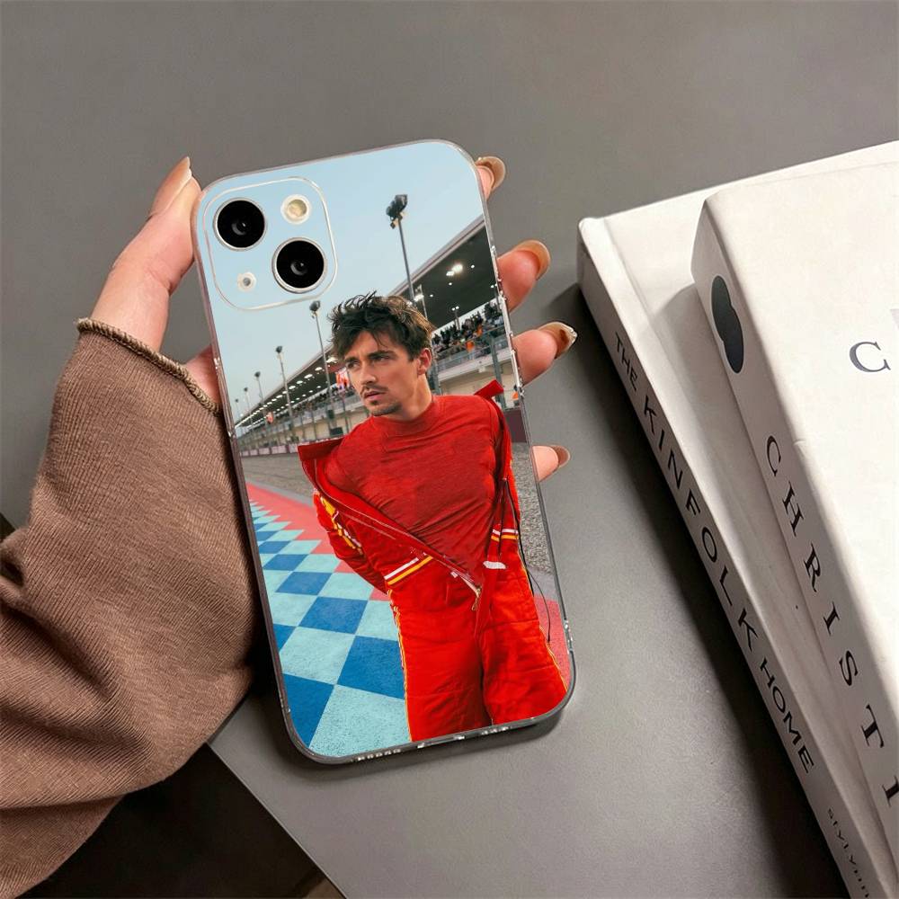 Charles Leclerc-Racing car Phone Case For iPhone17,16,15,14,13,12,11 Plus,Pro Max Soft Transparent Cover