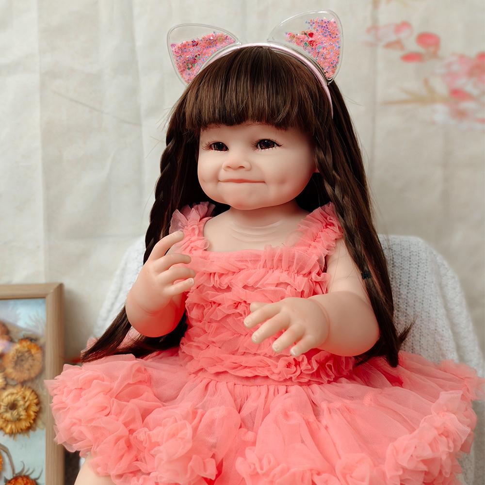 

Модная кукла игрушка Реалистичная Мягкая на ощупь Высококачественная кукла Подарки для детей 55 см Полное тело Мягкий силикон Реборн кукла-малыш Рая 55cm