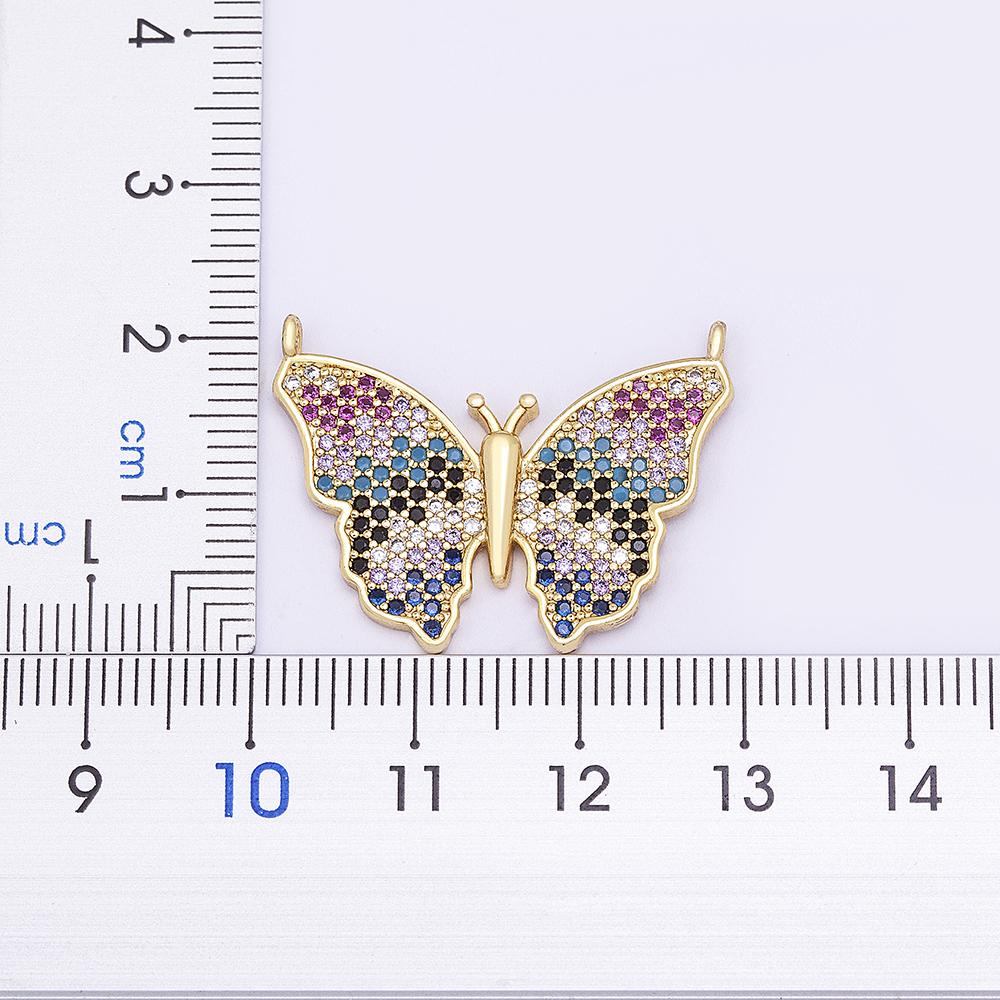 Nidin Charm Luxury 12 Styles Butterfly Pendant Chain Necklaces For Women Gold Plated Copper Zircon Jewelry Trendy Party Gifts
