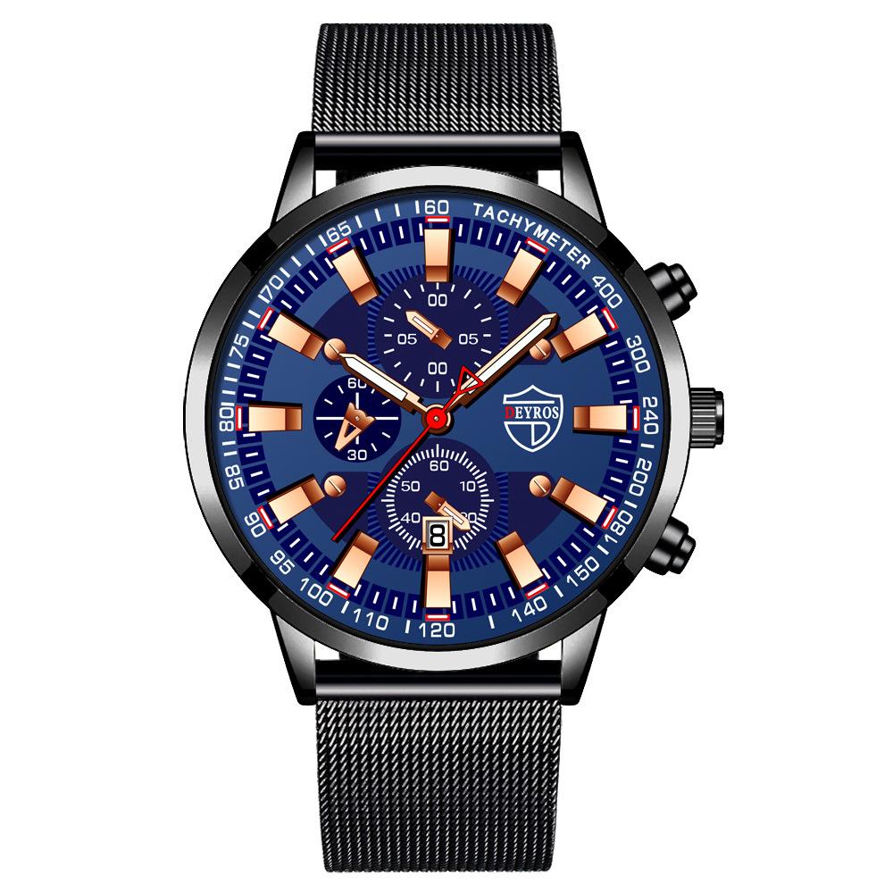 Stainless Steel Strap Watch Men'S Fashion Luminous Calendar Automatic Quartz Watch