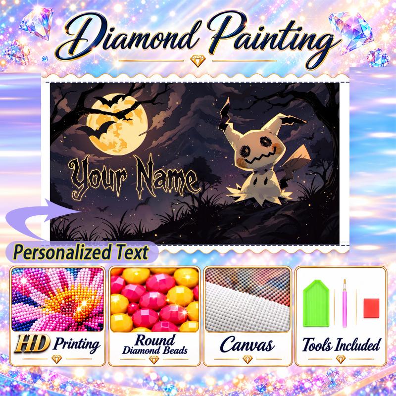 Personalized Mimikyu Diamond Art Custom Name 5D Diamond Painting Full Drill DIY Craft