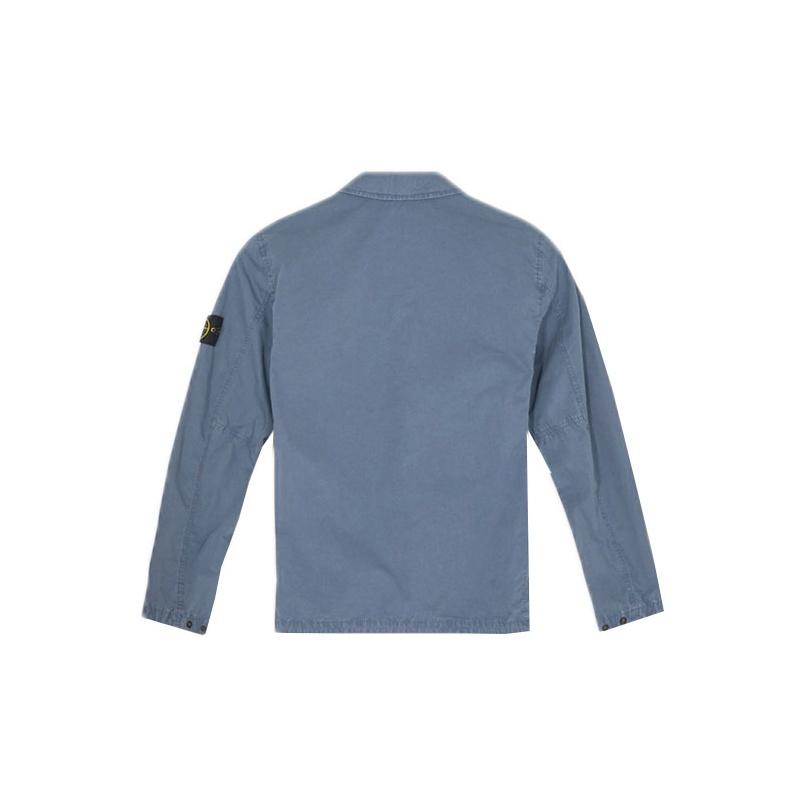 Stone Island FW21 Washed Double Pocket Label Solid Jacket Men Jacket Fog-Blue 7515113WN-V0146