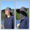Sunshade Hat Big Eave Hat Mask Fishing Hat Outdoor Work Climbing Hiking Caps Sun Protection Detachable Sun Hat Sports Caps