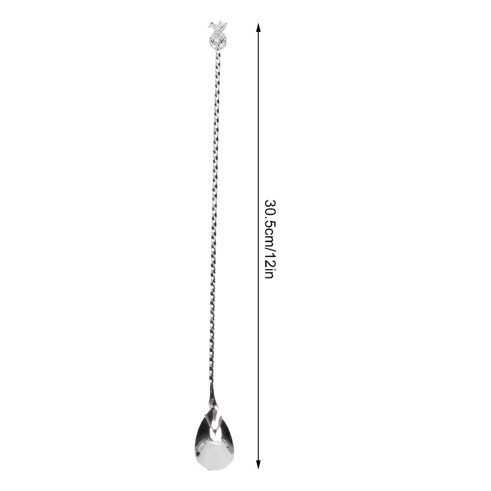 Long Handle Bar Mixing Spoon Stainless Steel Long Handle Bar Spoon Cocktail Stirrer Spoon Party серебряный