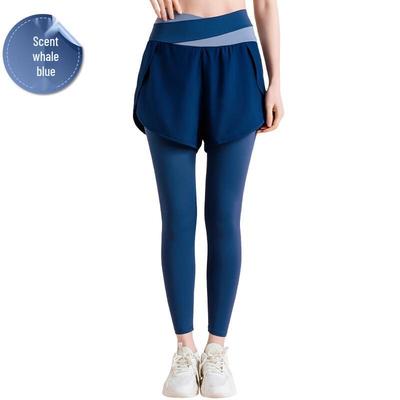 Nuodingxiu Faux Two-Piece Color-Block Yoga Pants