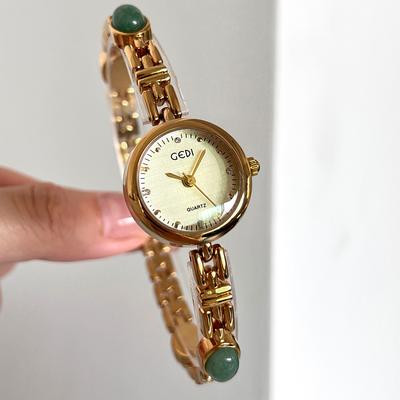 Watch Women'S Light Luxury Amber Stone Small Exquisite Fashion Temperament High Sense Chain Belt Niche Quartz Watch