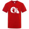 Men's High Quality T-shirt  Funny Shadow Puppet Design Print Summer Casual Loose O-neck for Male T-shirt Tops Tees
