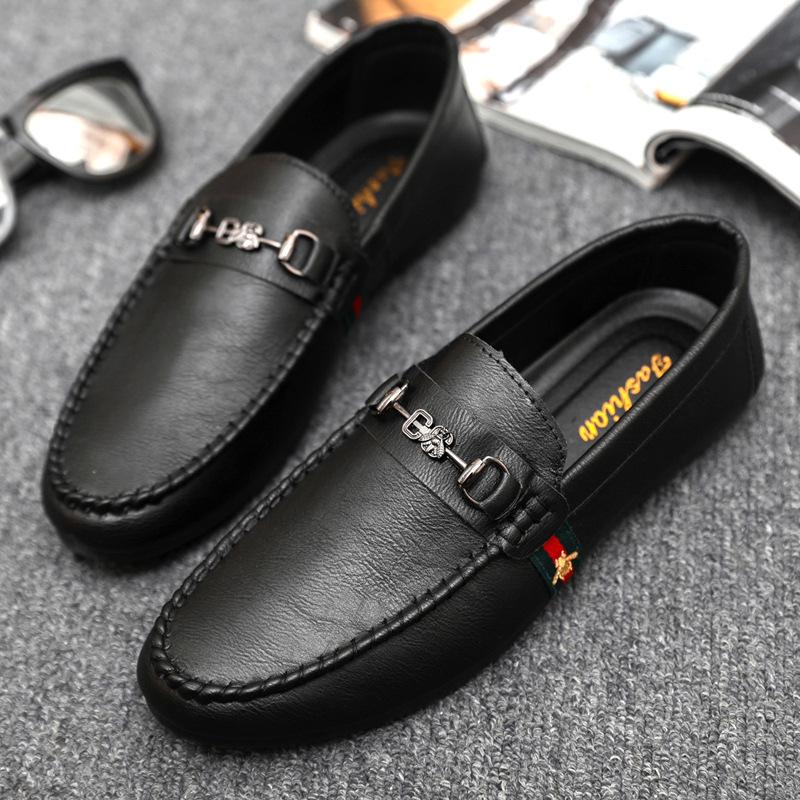 Интернет-знаменитости Весна лоферы шапки на толстой подошве мужские трендовые вождение — фото 7