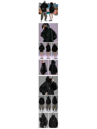Jiye Heavy Duty Hooded Sweatshirt with Pile Collar - Unisex Casual Autumn/Winter Jacket