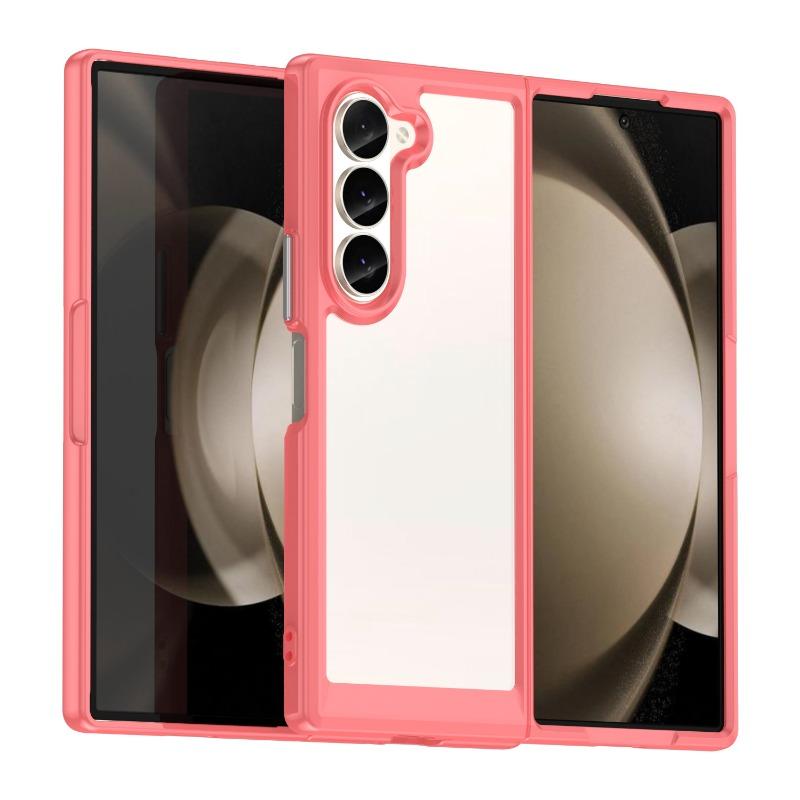Colorfull Transparent TPU Case for Samsung Galaxy Z Fold 6 5 4 3 5G Protective Cover Shockproof Shell Metal Folding