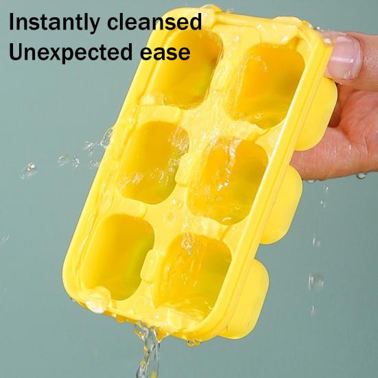 Eiswürfelform mit Deckel Stapelbare Eiswürfelformen für Gefrierschrank Ein-Klick-Entriegelung Versiegelter Eiswürfelbereiter für den Heimgebrauch