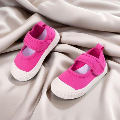 2025 Mädchen Rose Rot Canvas Klettverschluss Weiche Sohle Schuhe - Atmungsaktive Hausschuhe für Babys und Kindergartenkinder