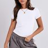 Sexy Cute Crop Top Tee Women Slim Fit Tight Short Sleeve Solid T Shirt