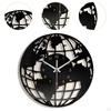 Acrylic Wall Clock with World Map Pattern, Movement, Silent, No Ticking, Home Decoration for Dining