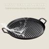 Ribbed Surface Steak Frying Pan Round Flat Bottom Stovetop Griddle Grill Pan  Home Kitchen Cooking
