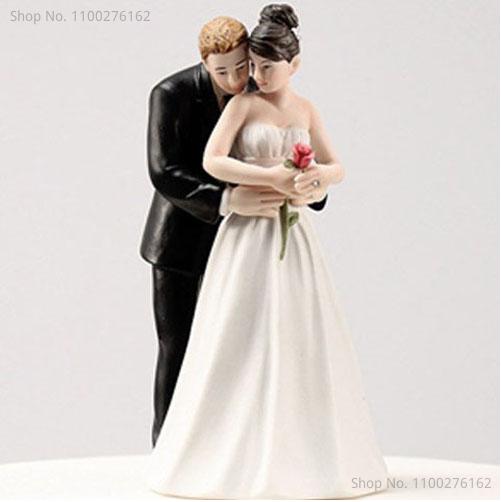 Arrival Wedding Romantic Bride and Groom Toppers Couple Figurine Marriage Funny Cake Topper for Wedding Cupcake Decoration