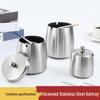 Thickened Stainless Steel Ashtray with Lid for Home, Cafe, or Hotel