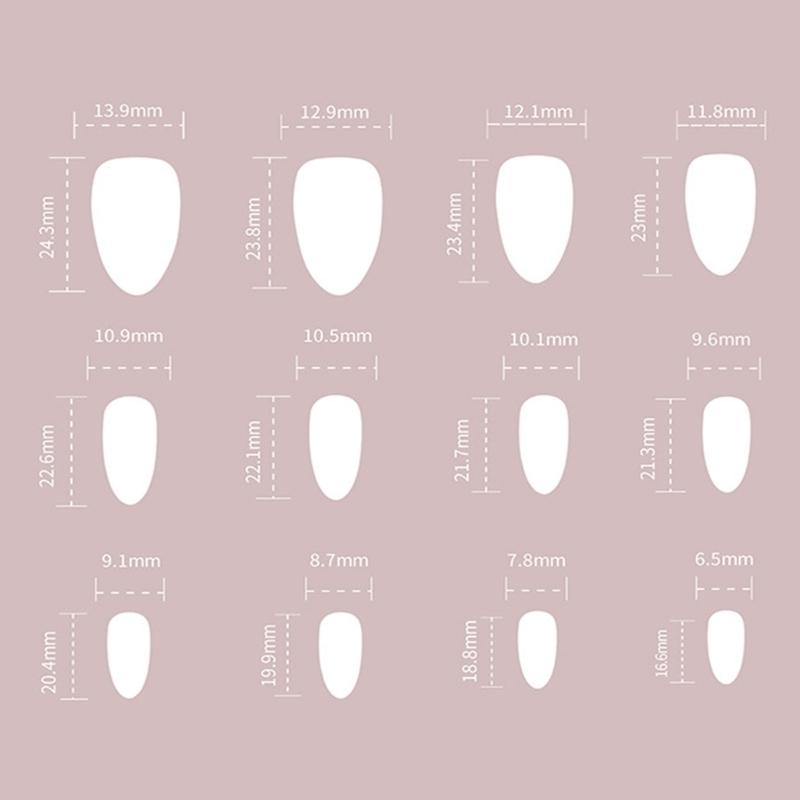 24 Stück Valentinstag Aufklebe-Nagel Französische Spitze Künstlicher Nagel Mandelform Press-On-Nagel Herz Acrylnagel