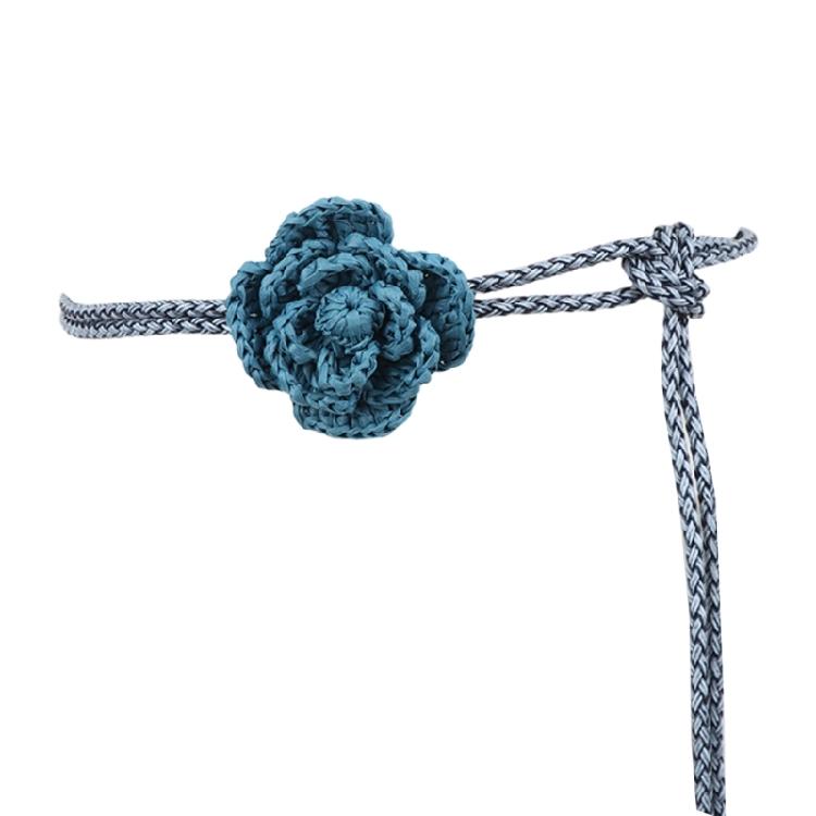 Stylish Handwoven Flower Selfknotted Waistband for Women Seeking Personalizing Retro Fashion Bohemian Waist Rope