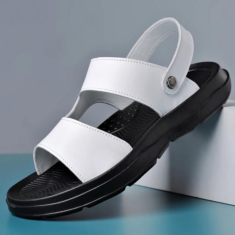 Fashion New Trendy Men's Sandals Quick Dry Wading Aqua Shoes Men Leisure White Baech Flats Dual-Purpose Male Slippers Versatile Sandal
