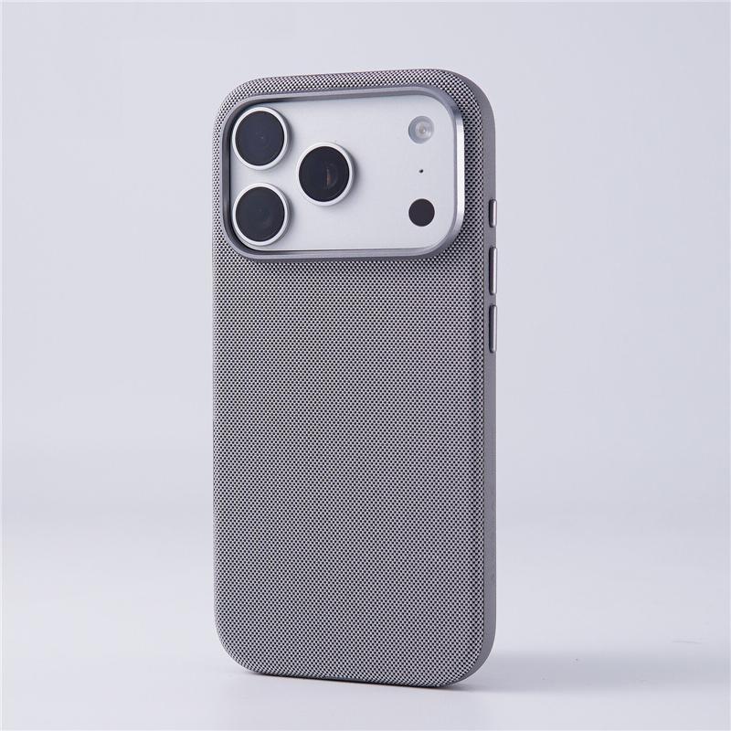 Geometric Woven Farbric Magnetic Case For iPhone 17pro max 17Pro 17 Alloy Lens Protection For Magsafe Wireless Charger Cover