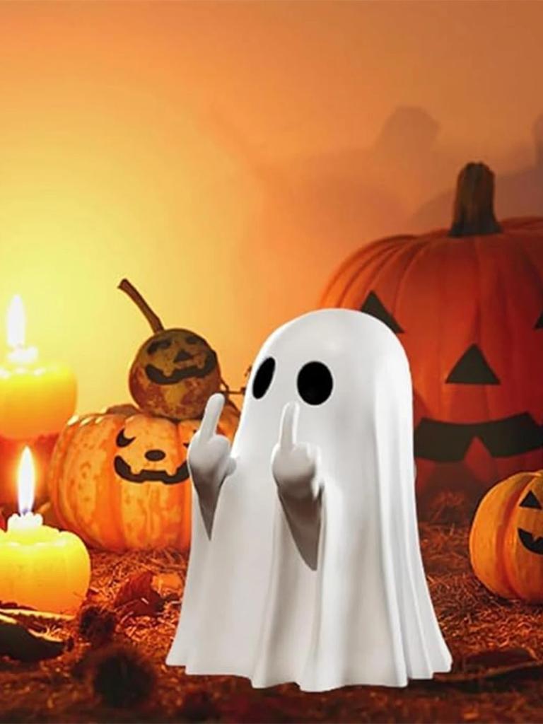 1pc Middle Finger Ghost Statue, 7.5cm Terrifying Ghost Decoration, Halloween Ghost Small Statue Ghost Decoration