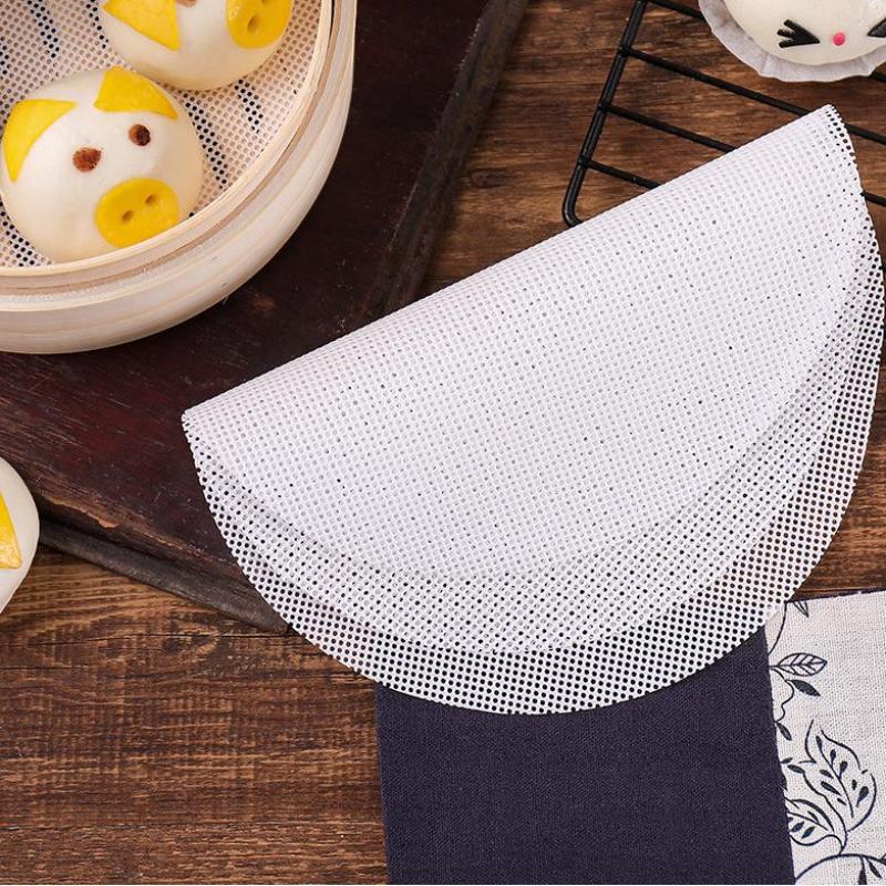 1Pcs Reusable White Silicone Non-Stick Steamer Liners Round Steaming Mat For Bamboo Steamer Cooking Heat Resistant Kitchen