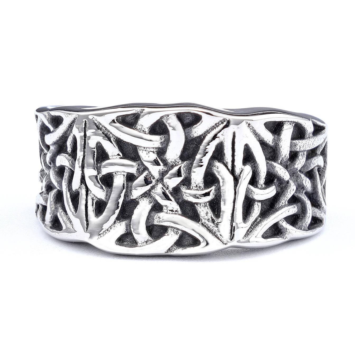

Vintage Celtic Style Braided Steel Vine Ring Unisex Design no. 13