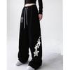 Letter Star Print Design Sweatpants Women Street Style Wide Leg Pants Women Spring Summer Trendy Long Trousers