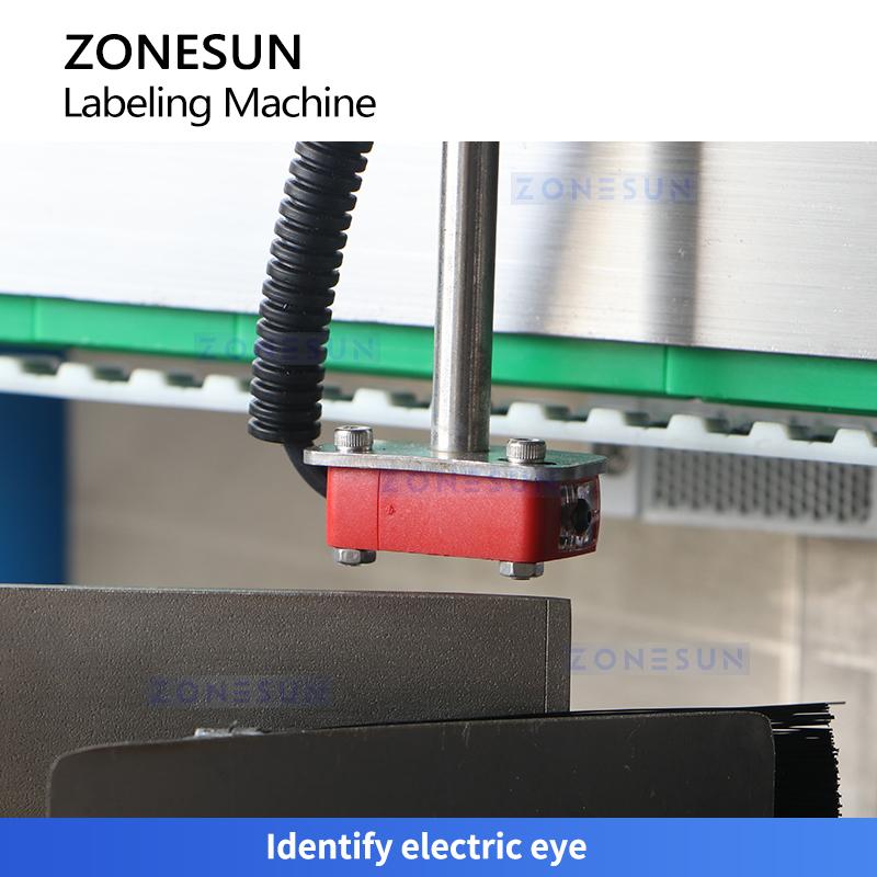 ZONESUN ZS-TB600D High Speed Automatic Engine Oil Detergent Jerry Can Flat Bottles Double Sides Labeling Machine