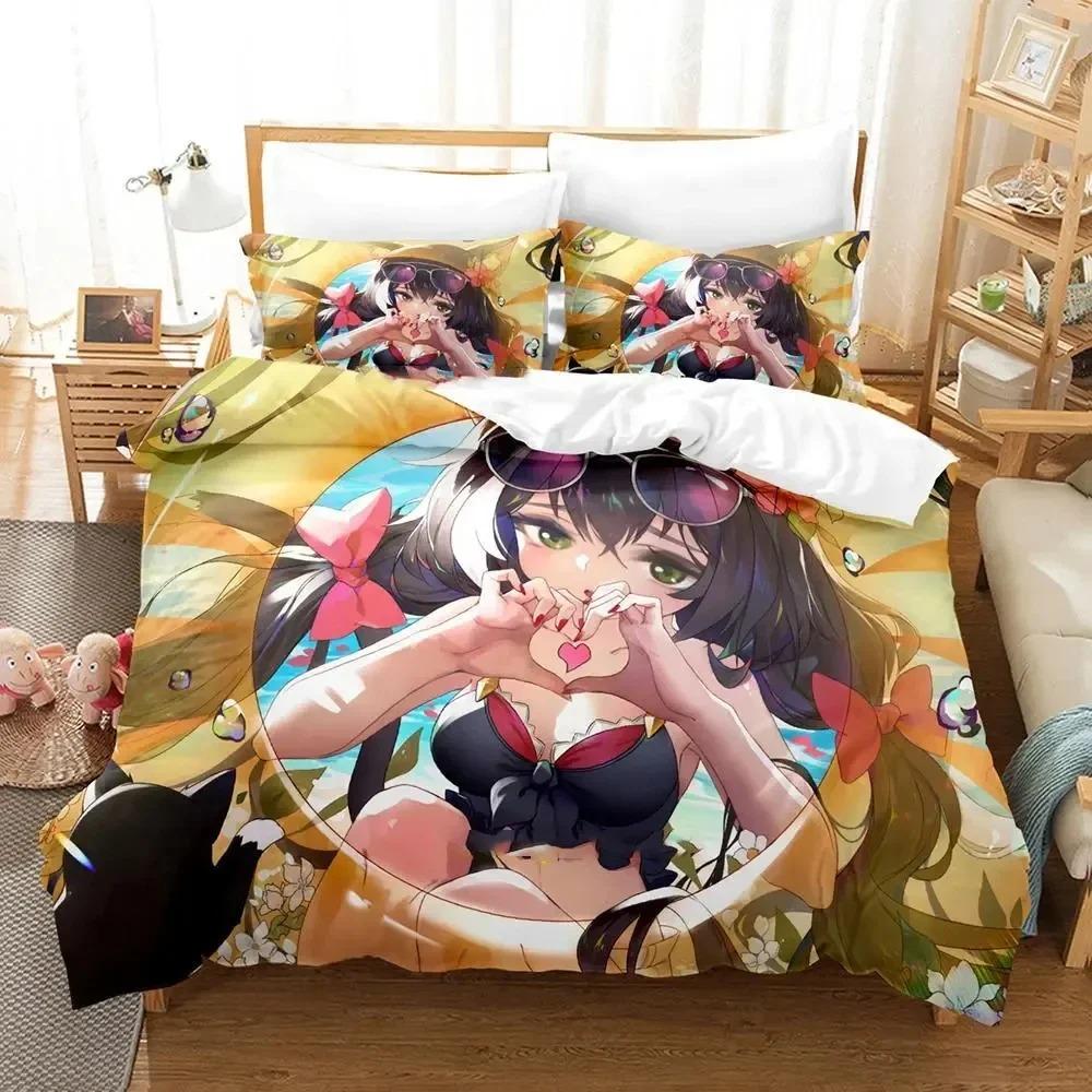 Anime Game Princess Connect! ReDive Bedding Set Duvet Cover Bed Set Quilt Cover Pillowcase Comforter King Queen Size Boys Adult