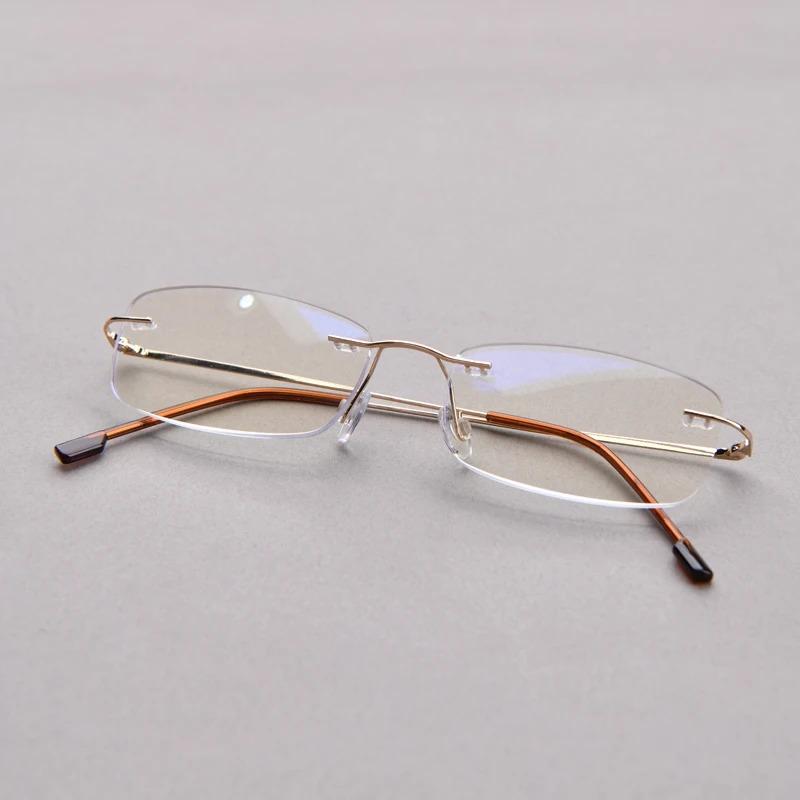 

Titanium Alloy 15 Layers Coated Anti Blue Light Reading Glasses With Flexible Temple Rimless Frame Reading Glasses +1+1.5+2.0 +100 золотой