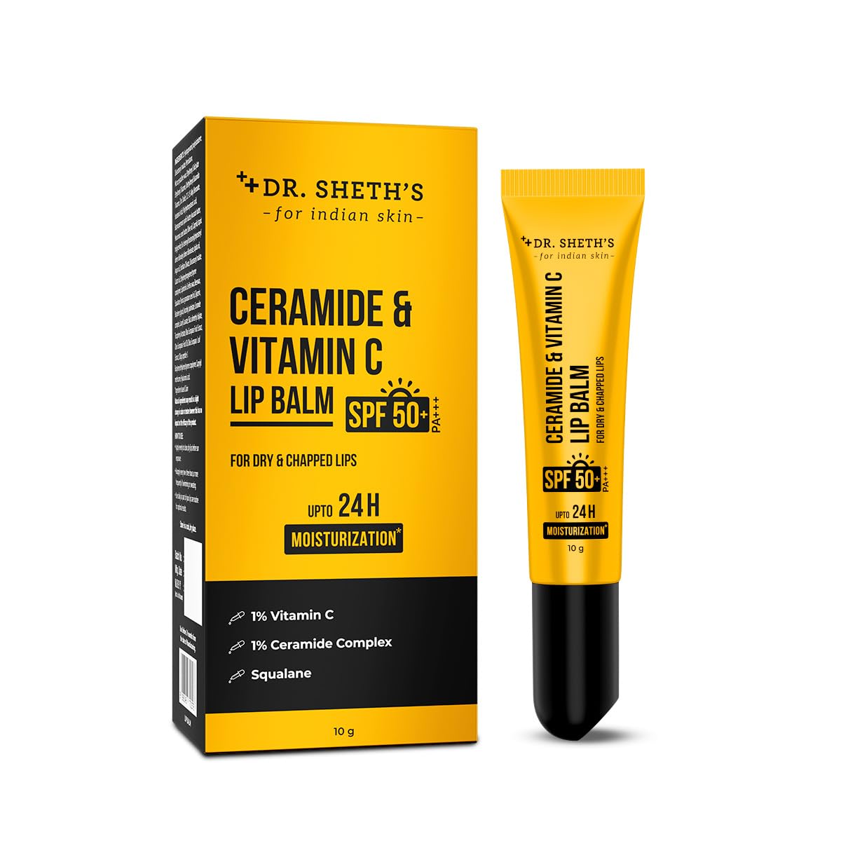 

Dr. Sheth s Ceramide & Vitamin C Lip Balm 10g | 24H Moisturizing SPF 50+ | Non-Greasy Lightweight Lip Care