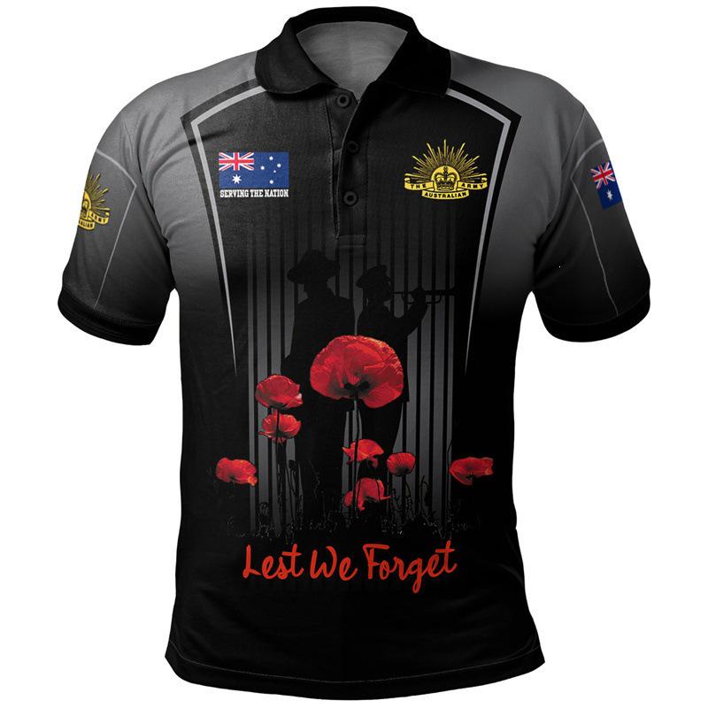 Anzac Day Men's Polo Shirt - Short Sleeve Lapel Golf Tee 2025