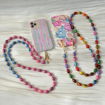 Neues Telefonzubehör, lange Handykette, Anti-Verlust-Candy-Perlen, Schulterhals, Crossbody-Telefongurt, Telefonhüllenhalterkette