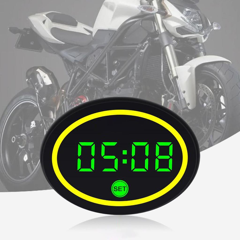 Motorbike Digital Clock LED Display Small Motorbike Voltage Temperature Meter For Women Teens Cycling Enthusiasts Commuting
