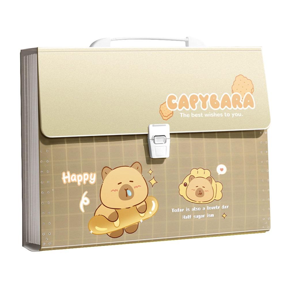 

13 Layer Capibara Document Folder Test Paper Storage Bag for Students and Office Workers D