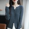 Spring and Autumn New Design V-neck Knitted Sweater, Women's Split Button Base Layer, Short Coat, Sweater Top