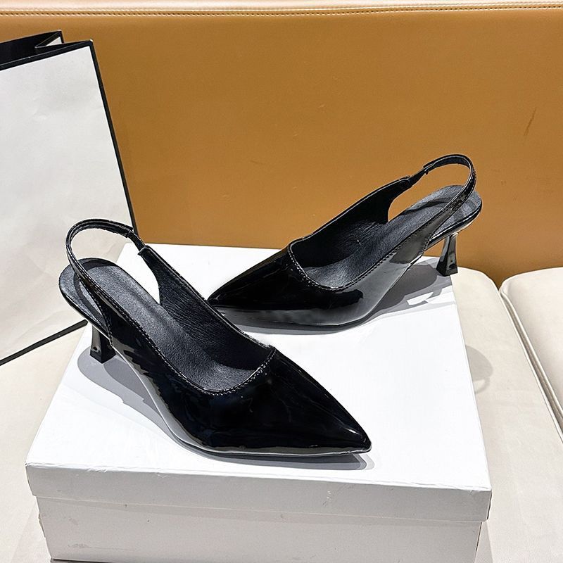 Fashion commuter temperament versatile women's single shoes 2025 spring and summer new French pointed head shallow mouth stiletto sandals women