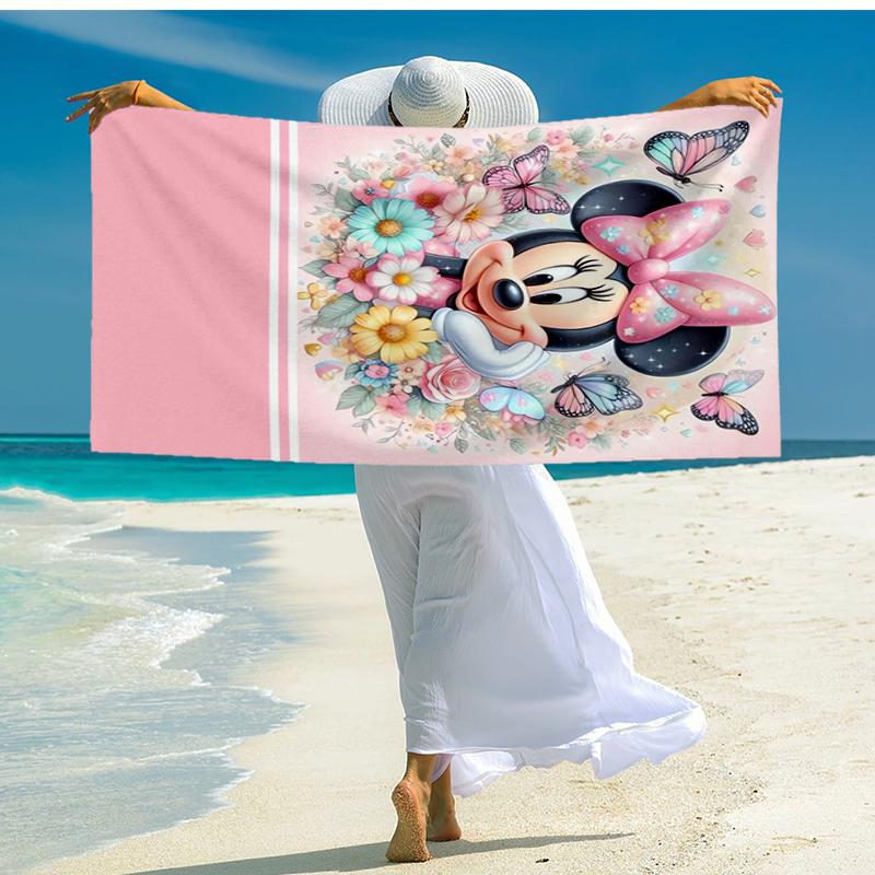Ultra-Soft Beach Towel with Minnie Theme,Ideal for Pool - Camping, Diving - Perfect Travel Essential, Vibrant Beach Towel.